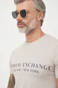 бежевый Хлопковая футболка Armani Exchange