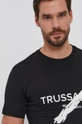 czarny Trussardi T-shirt bawełniany