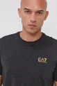 szary EA7 Emporio Armani T-shirt bawełniany 6KPT16.PJ02Z