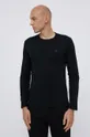 Βαμβακερή μπλούζα πιτζάμας με μακριά μανίκια Emporio Armani Underwear μαύρο