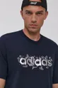 granatowy adidas T-shirt bawełniany GS6263