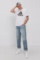 Bavlnené tričko adidas GV5237 biela