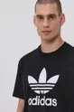 črna adidas Originals bombažna majica