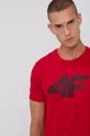 czerwony 4F T-shirt bawełniany