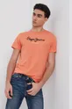 pomarańczowy Pepe Jeans T-shirt bawełniany Eggo