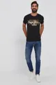 czarny Pepe Jeans T-shirt bawełniany Golders