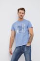 Pepe Jeans T-shirt bawełniany jasny niebieski