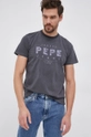 sivá Bavlnené tričko Pepe Jeans