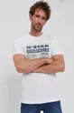 biały G-Star Raw T-shirt bawełniany D19863.336