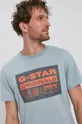 niebieski G-Star Raw T-shirt bawełniany D19863.336