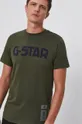 zielony G-Star Raw T-shirt bawełniany D20190.336 Męski