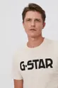 beżowy G-Star Raw T-shirt bawełniany D20190.336