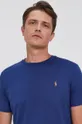 niebieski Polo Ralph Lauren T-shirt bawełniany 710740727013