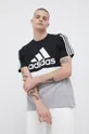 czarny adidas T-shirt bawełniany H14627