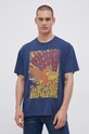 Wrangler T-shirt bawełniany granatowy W7J7GFXTG