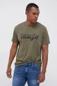 zielony Wrangler T-shirt bawełniany Męski