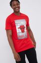 czerwony New Era T-shirt bawełniany Męski