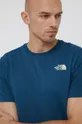 turkusowy The North Face T-shirt bawełniany