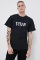 čierna Bavlnené tričko HUF