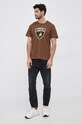 Lamborghini T-shirt bawełniany 71XBH004 brązowy AW21