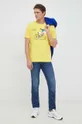 Βαμβακερό μπλουζάκι MC2 Saint Barth κίτρινο
