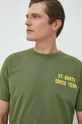 zelená Bavlnené tričko MC2 Saint Barth
