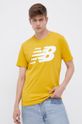 žltá Bavlnené tričko New Balance MT03919VGL Pánsky