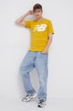 Bavlnené tričko New Balance MT03919VGL žltá