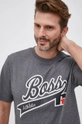 szary Boss T-shirt bawełniany 50466090