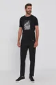 Sisley T-shirt bawełniany czarny