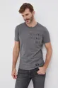 szary Sisley T-shirt bawełniany