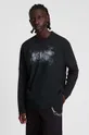 czarny AllSaints T-shirt bawełniany SHADOW STAMP SS CREW Męski