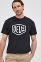 μαύρο Βαμβακερό μπλουζάκι Deus Ex Machina
