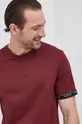 μπορντό Βαμβακερό μπλουζάκι Calvin Klein