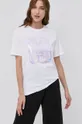 Karl Lagerfeld T-shirt bawełniany 216W1781 biały