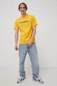 Βαμβακερό μπλουζάκι Caterpillar κίτρινο