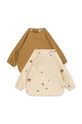 Дитячий слюнявчик Konges Sløjd 2-pack 2 PACK DINNER BIB WITH SLEEVES 2 шт бежевий KS2474
