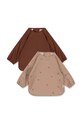 Konges Sløjd śliniak niemowlęcy 2-pack DINNER BIB WITH SLEEVES 2-pack beżowy KS2474