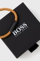 Шкіряний браслет BOSS коричневий