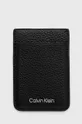 čierna Kožené puzdro na karty + kľúčenka Calvin Klein Pánsky