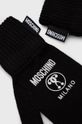 Vlněné rukavice Moschino černá