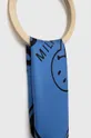 Svilen žepni robček Moschino x Smiley modra