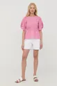 Βαμβακερή μπλούζα Gestuz ροζ