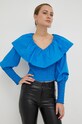 Gestuz bluza din bumbac albastru 10906508