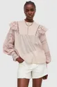 ροζ Βαμβακερή μπλούζα AllSaints Γυναικεία