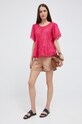 Sisley bluza din bumbac 5MWVLQ032.2C9 roz AW22