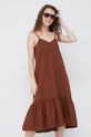 brązowy Sisley sukienka bawełniana Damski
