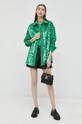 Pinko bluza z domieszką jedwabiu 1G18FB.A01P zielony AW22