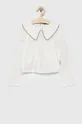 Παιδική βαμβακερή μπλούζα Sisley λευκό