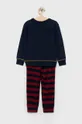 United Colors of Benetton piżama bawełniana dziecięca granatowy